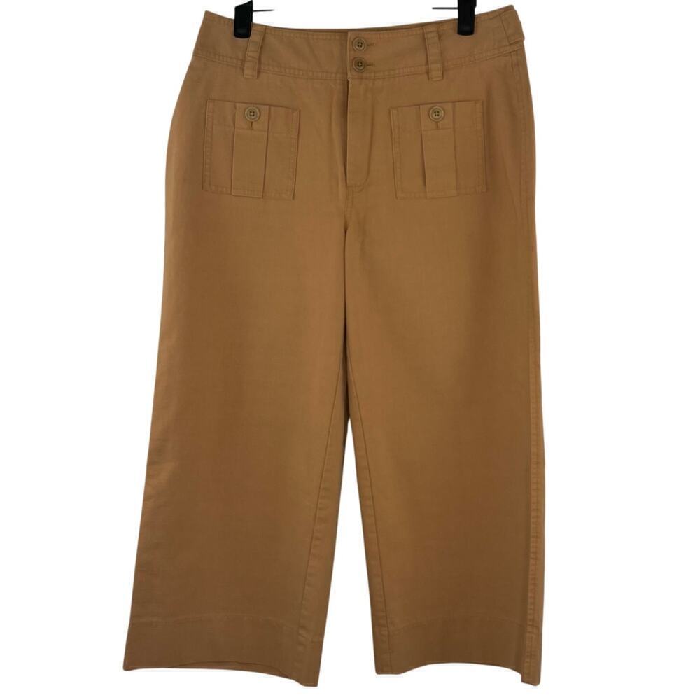 Wide Leg Cropped Pants in Tan - Picture 2 of 6